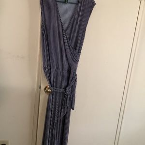Ralph Lauren pin striped blue and white wide leg size 8